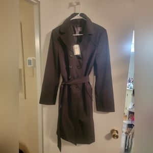 NWT Ann Taylor Raincoat Trench Spring Jacket Brown Sz Med